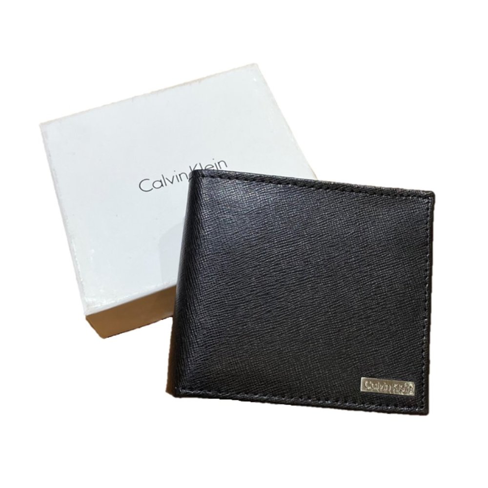 NEW* Calvin Klein Black Leather Wallet 79393BLK